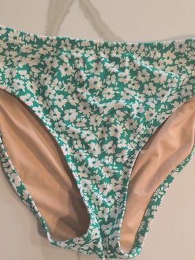J. Crew Teal Floral Bikini Bottoms